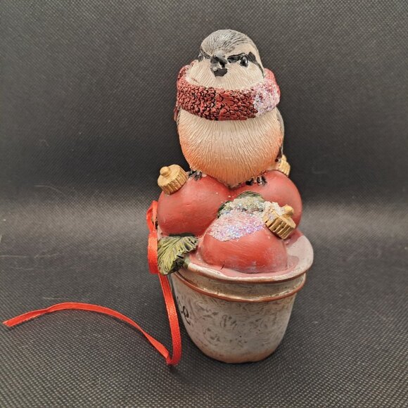 Christmas Peace Bird-5 " Tall - Table Decor-Painted Clay - Picture 2 of 9